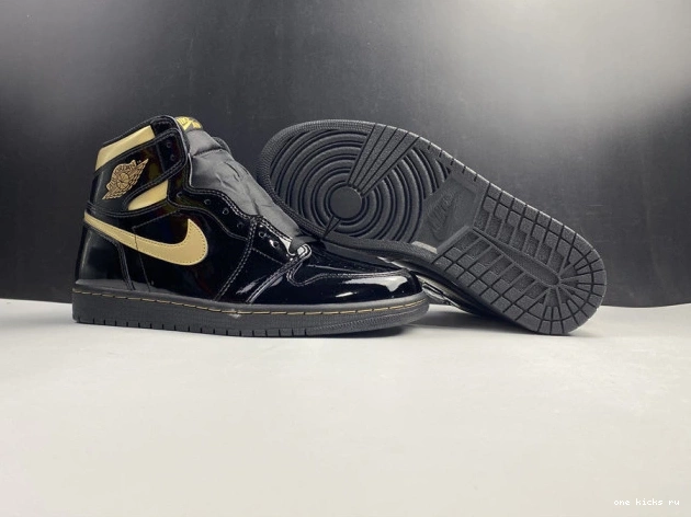 Chep Onekick 1 AIR GOLD BLACK METALLIC (2020) HIGH 555088-032 RETRO JORDAN 0823